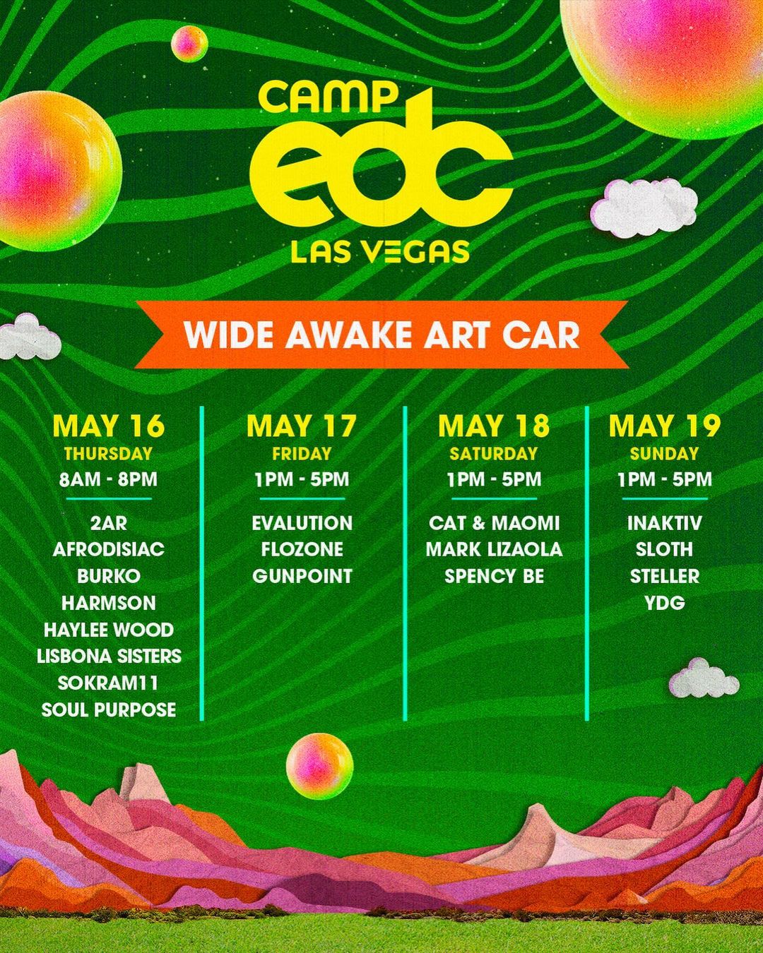 Camp EDC 2024 PreParty, Afters, and Pool Party Lineups Revealed EDM