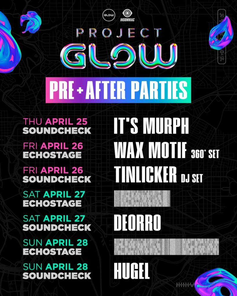 Project Glow 2024 Pre and After Party Lineups