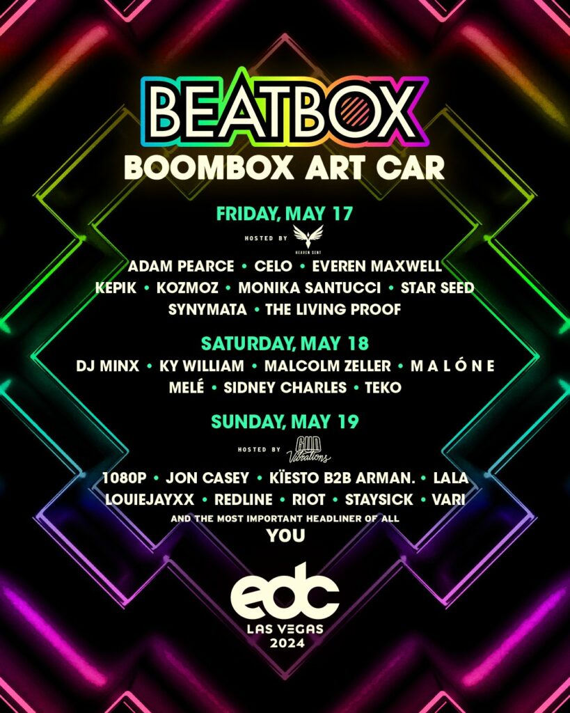 EDC Las Vegas 2024 Boombox Art Car Lineup