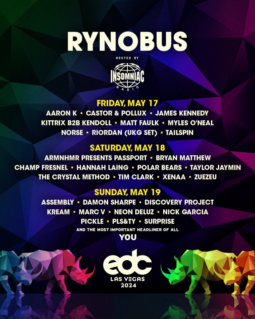 EDC Las Vegas 2024 Rynobus Art Car Lineup