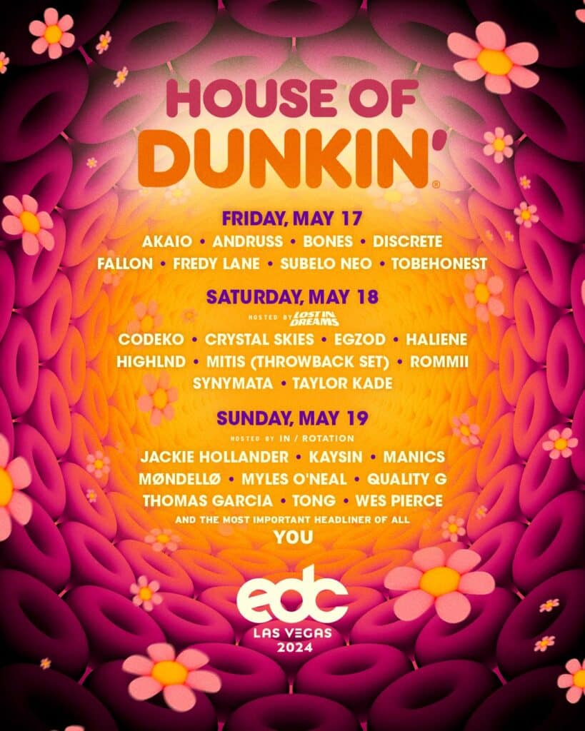 EDC Las Vegas 2024 House of Dunkin Lineup