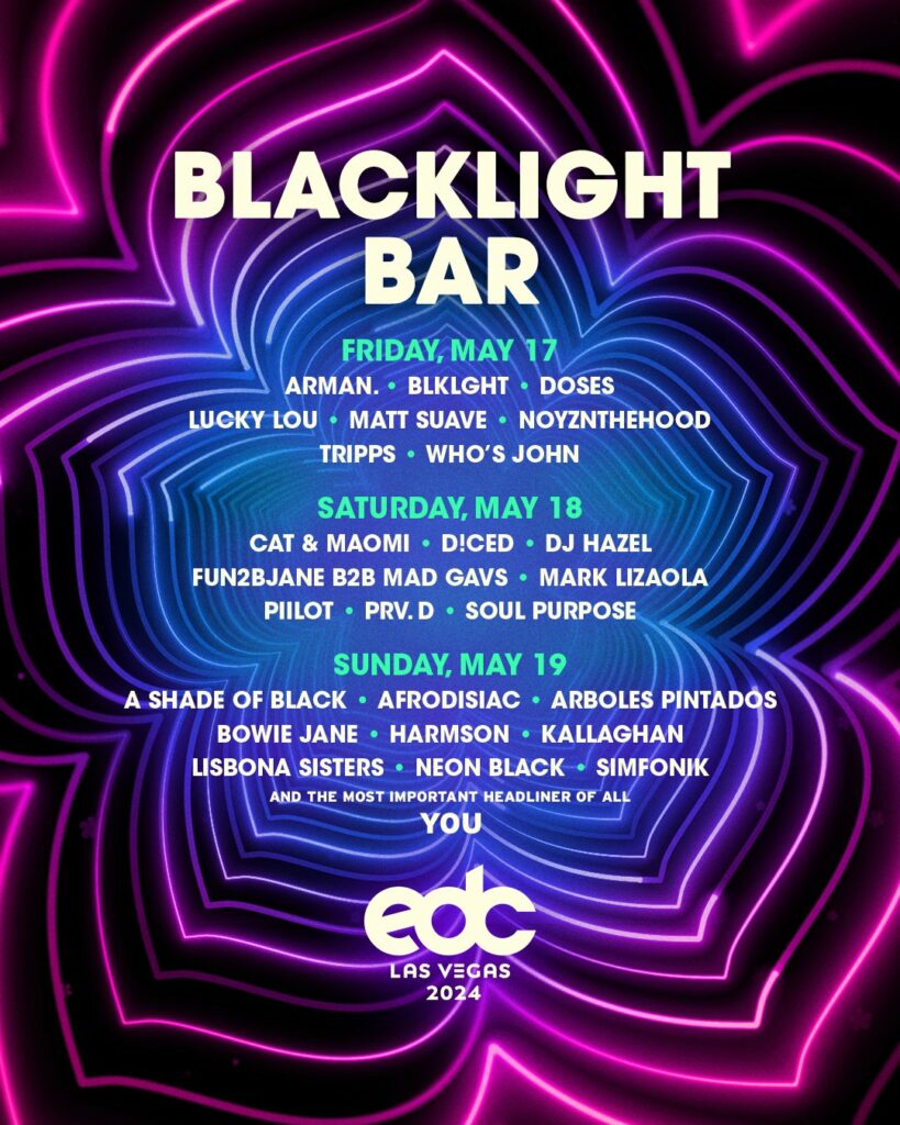 EDC Las Vegas 2024 Blacklight Art Car Lineup