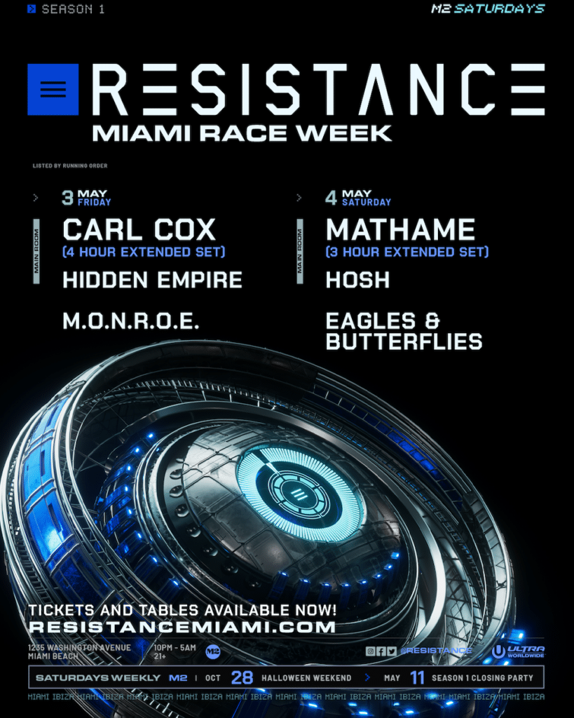 RESISTANCE Miami Race Week at M2 Miami 2024 - Lineup