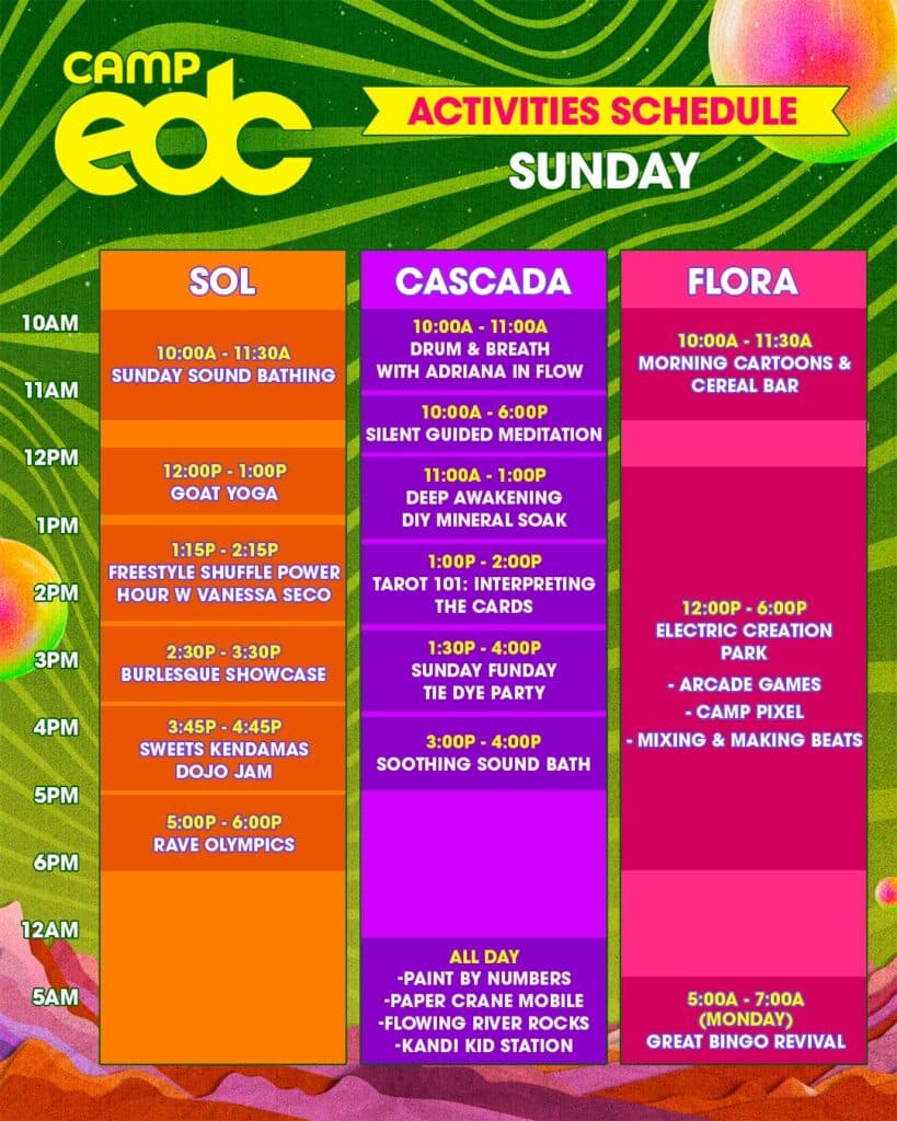 Camp EDC 2024 Party and Activity Schedules, Maps, and More EDM Identity