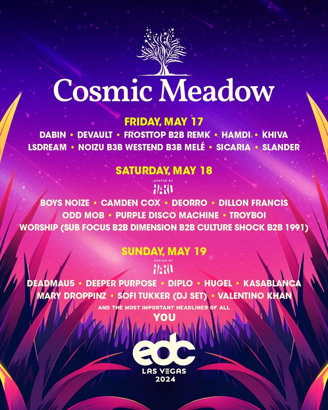 EDC Las Vegas 2024 - cosmicMEADOW Lineup