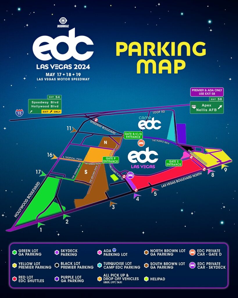 EDC Las Vegas 2024 - Parking Map