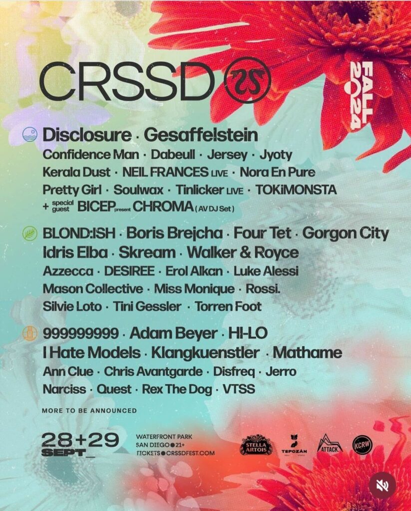 CRSSD Festival Fall 2024 - Lineup
