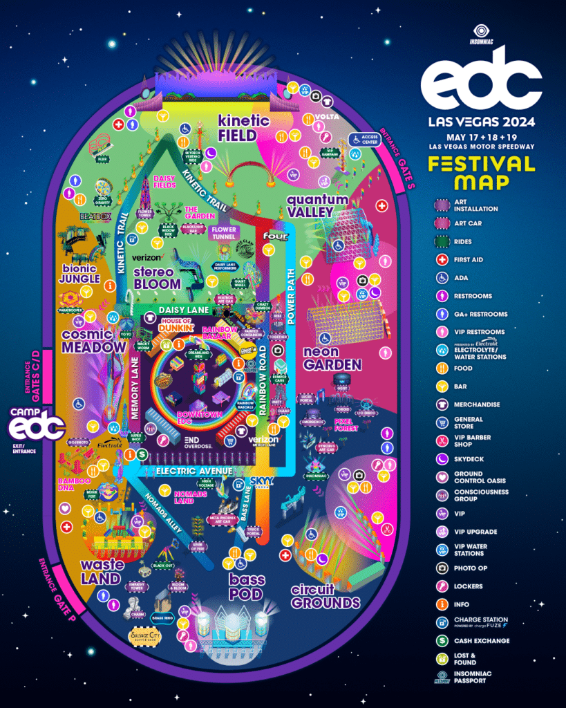 EDC Las Vegas 2024 Festival Map