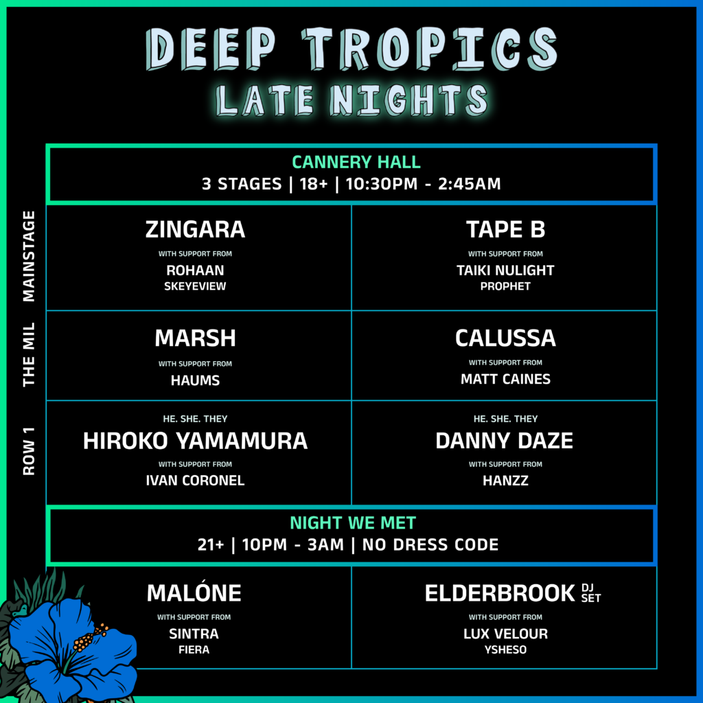 Deep Tropics 2024 - Late Nights Afterparties Lineups