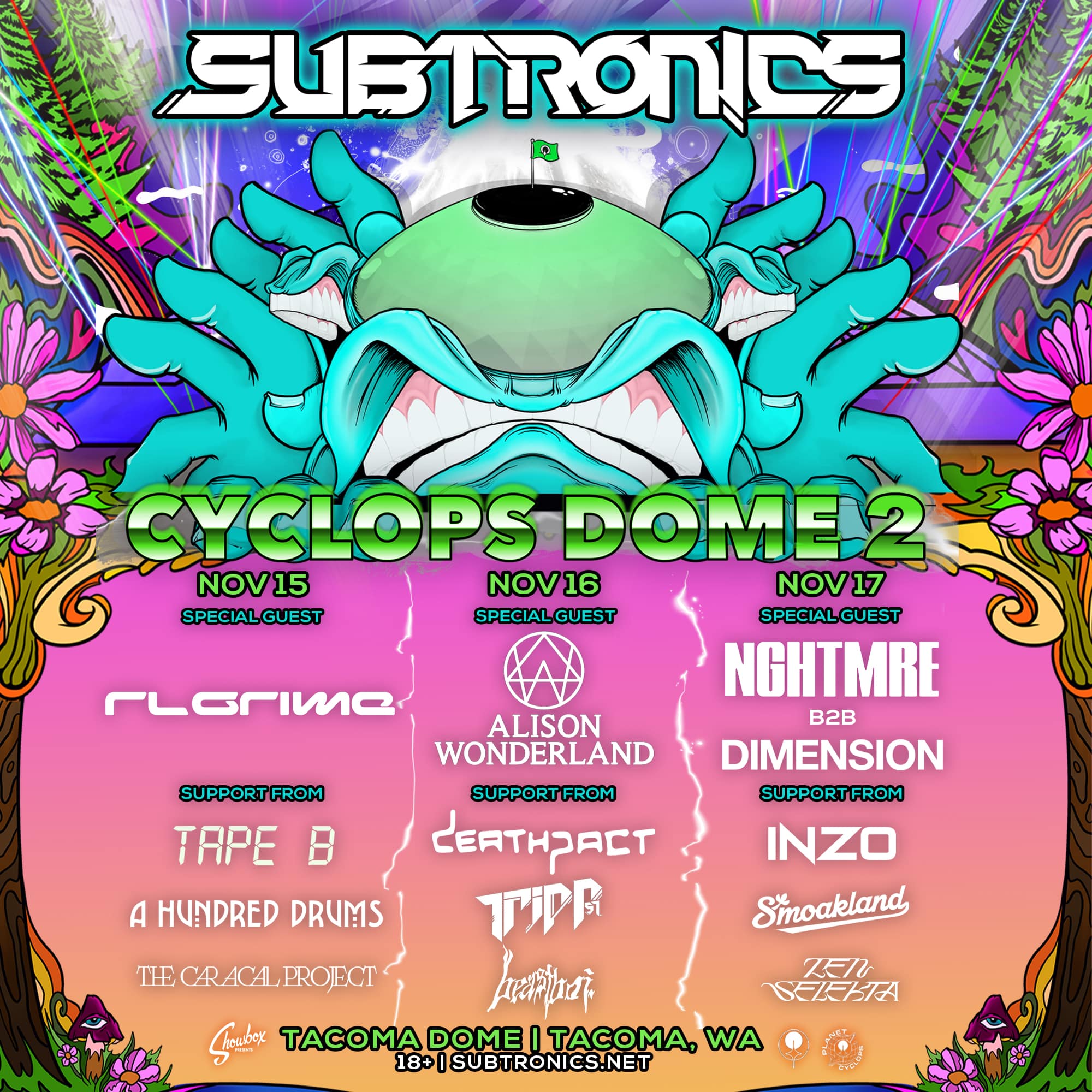 Subtronics Shares Lineup by Day for Cyclops Dome 2 EDM Identity