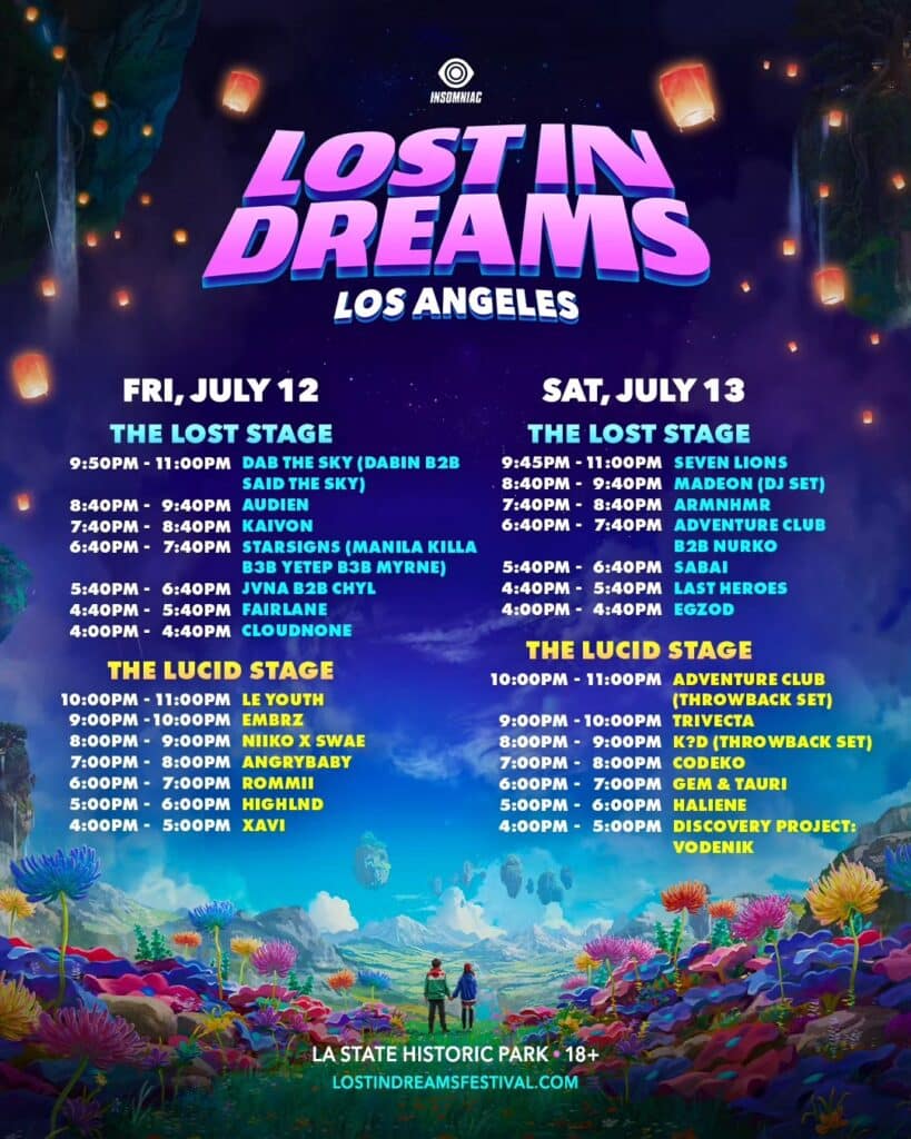 Lost In Dreams 2024 - Set Times