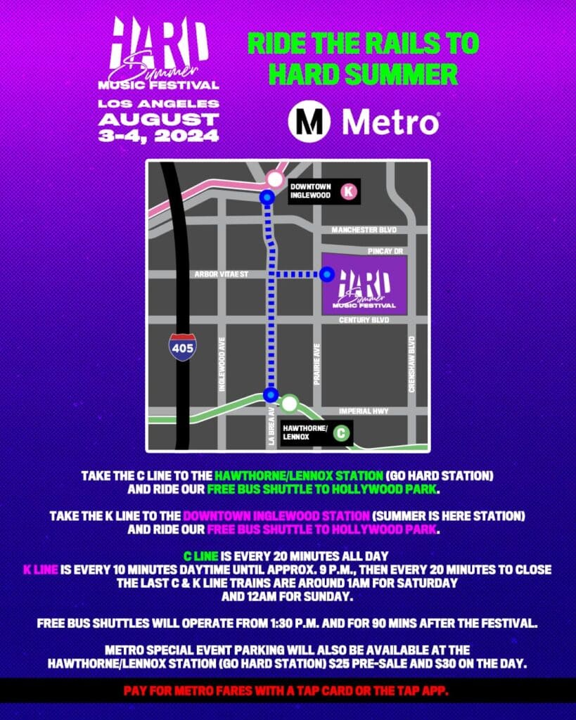 HARD Summer 2024 Metro Map and Info