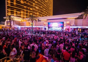 Encore Beach Club at Night at Wynn Las Vegas