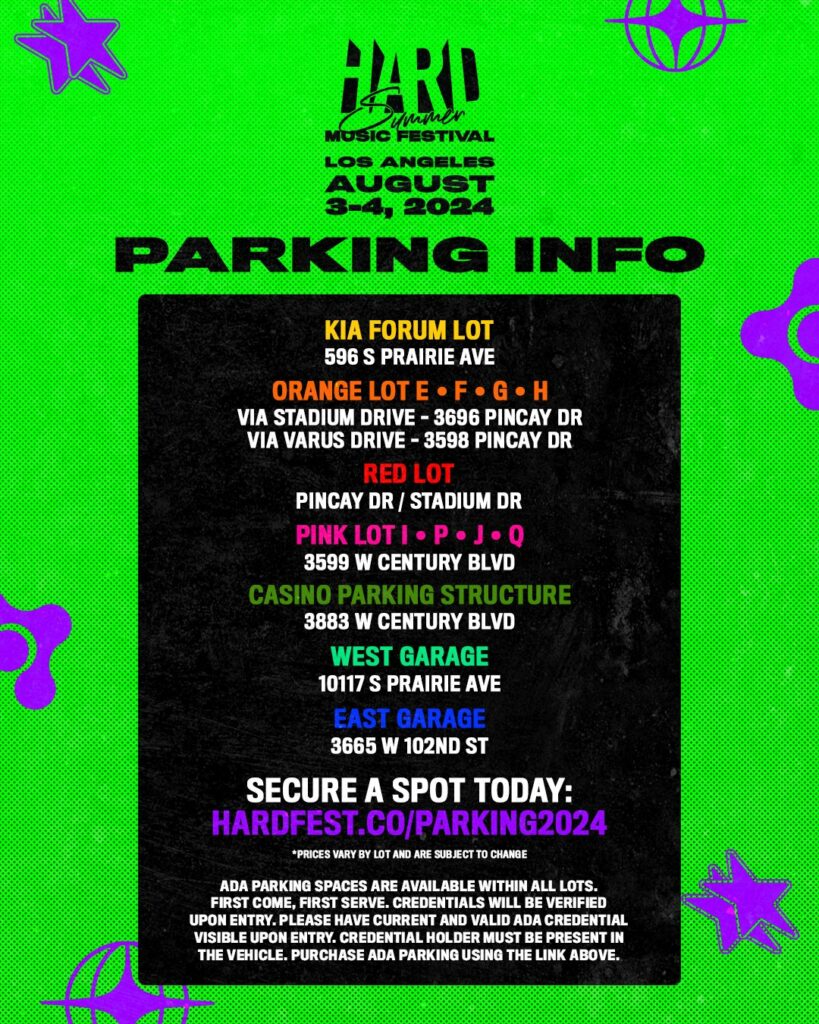 HARD Summer 2024 Parking Info