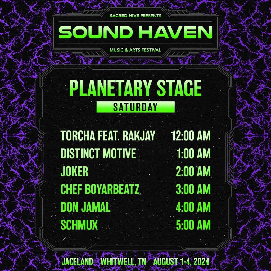 Sound Haven 2024- Saturday Set Times