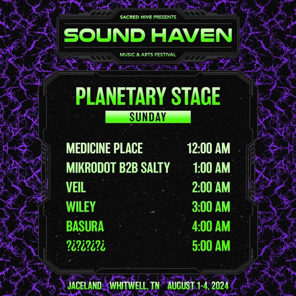 Sound Haven 2024- Sunday Set Times