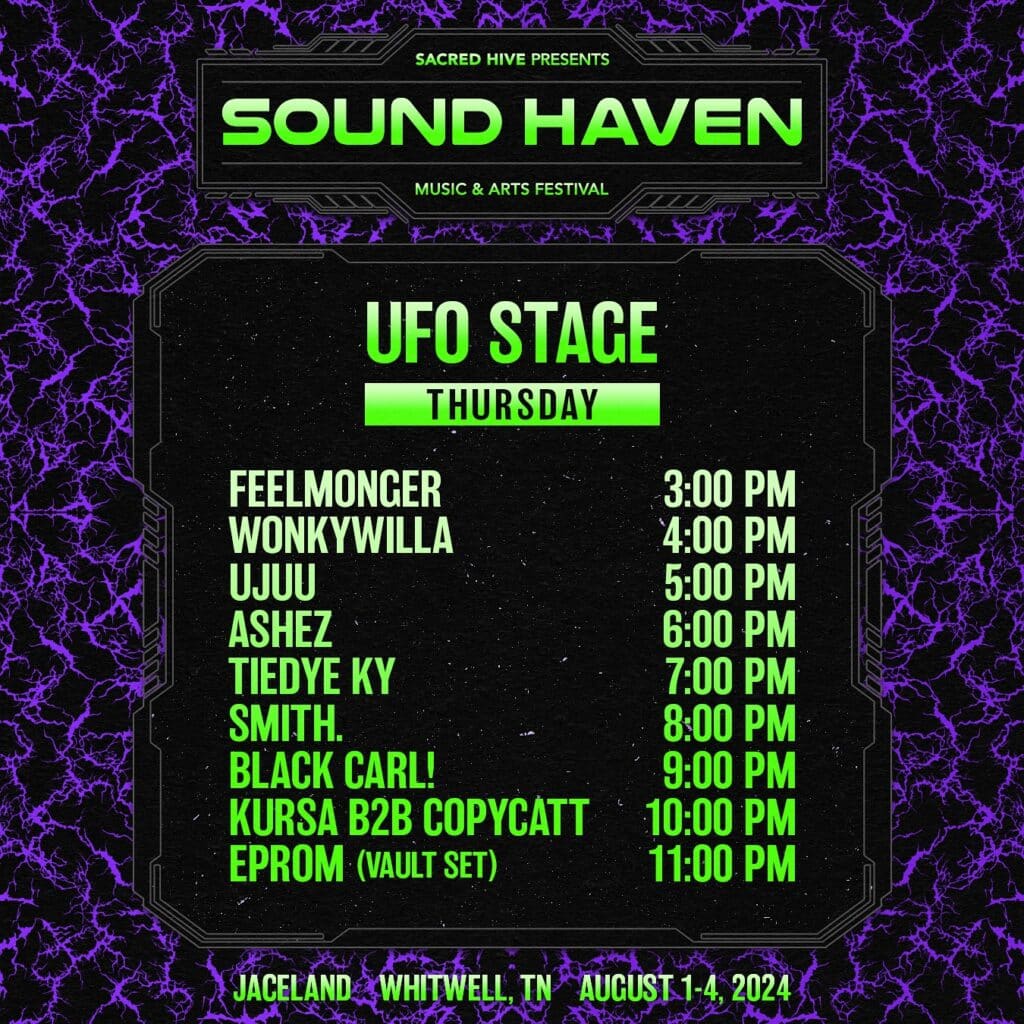 Sound Haven 2024- Thursday Set Times