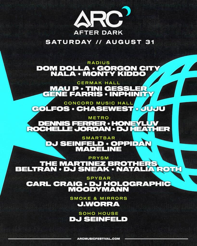 ARC Music Festival ARC After Dark 2024 Lineup - Saturday