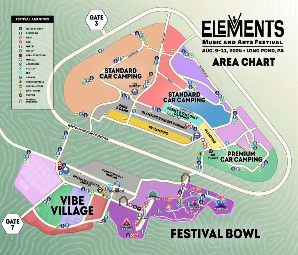 Elements Music & Arts Fest 2024 Site Map