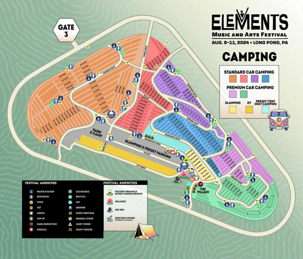 Elements Music & Arts Fest 2024 Camping Map