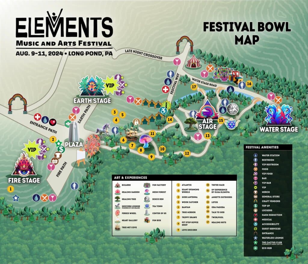 Elements Music & Arts Fest 2024 Venue Map