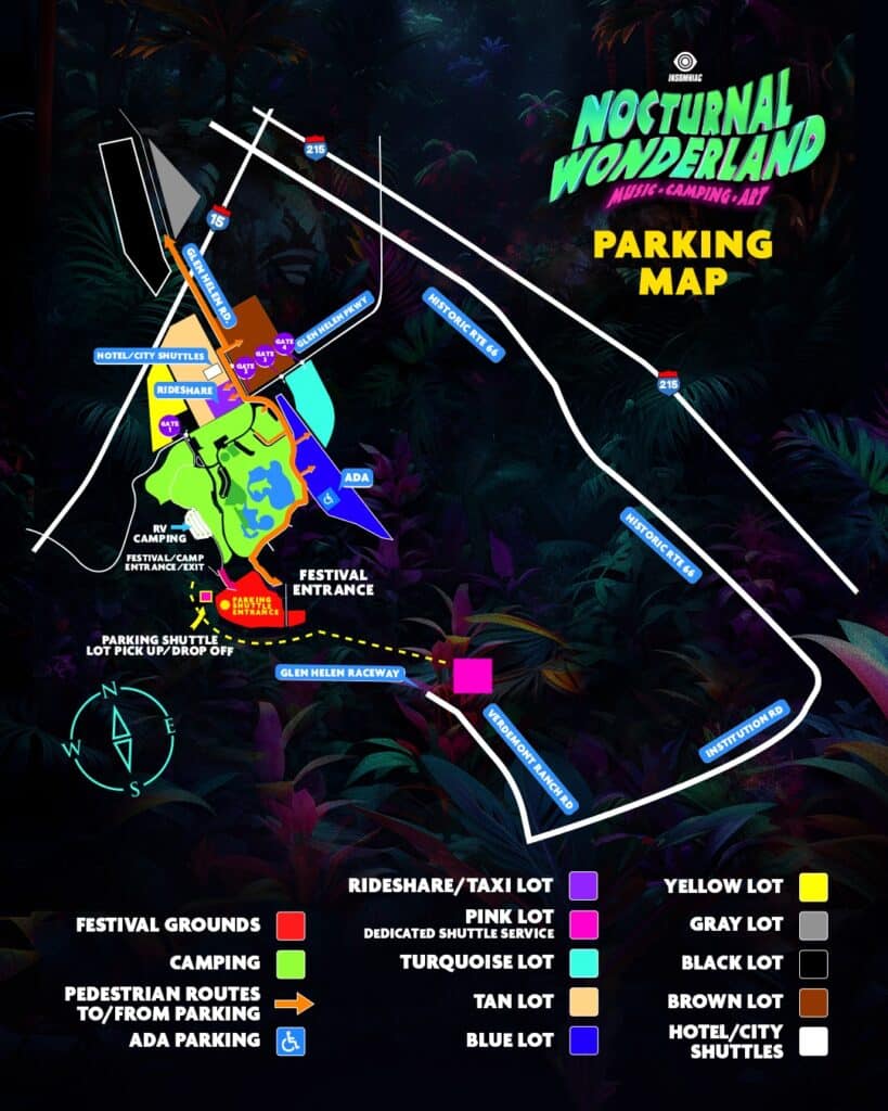 Nocturnal Wonderland 2024 Parking Map