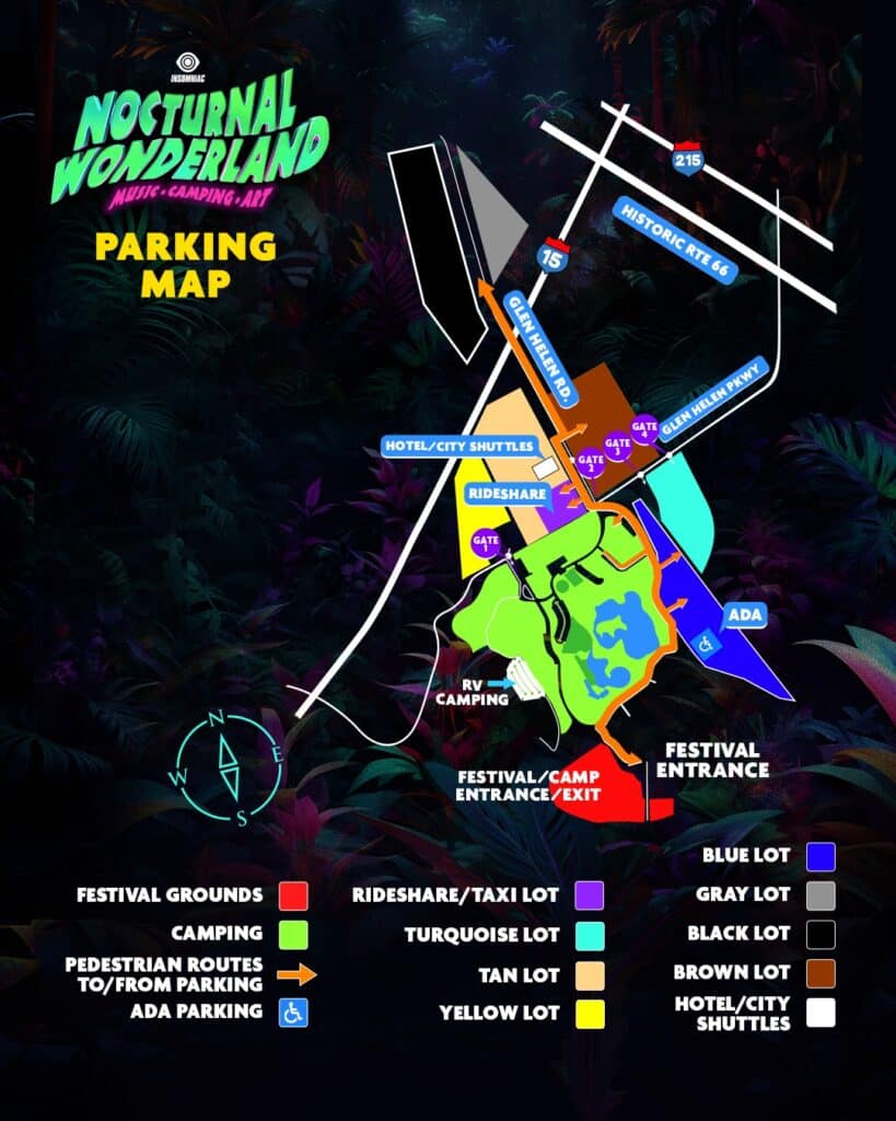 Nocturnal Wonderland 2024 Parking Map