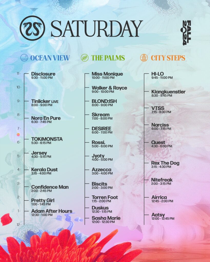 CRSSD Festival Fall 2024 - Set Times - Saturday