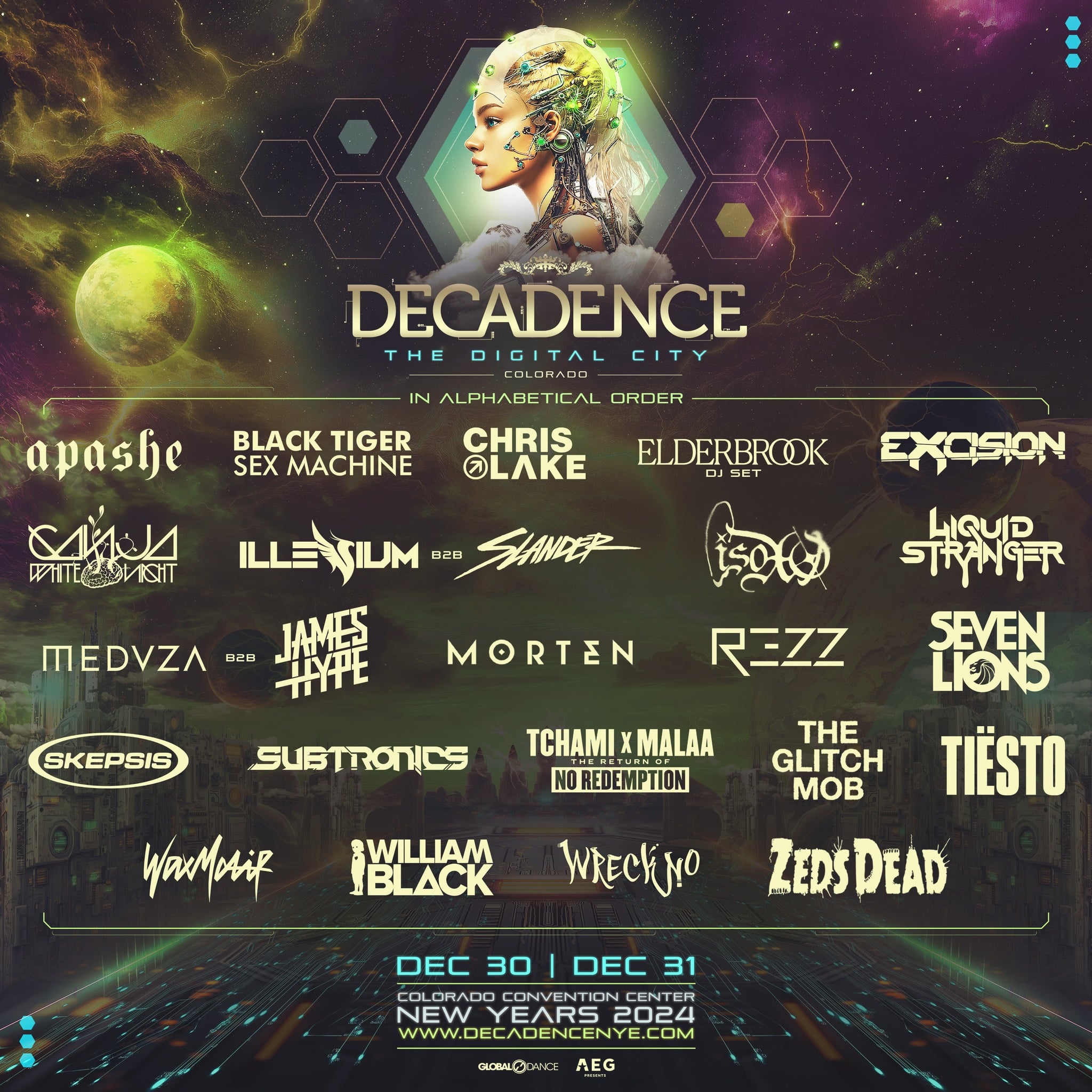 Decadence Colorado Drops Dazzling Lineup for 2024 NYE Celebration EDM