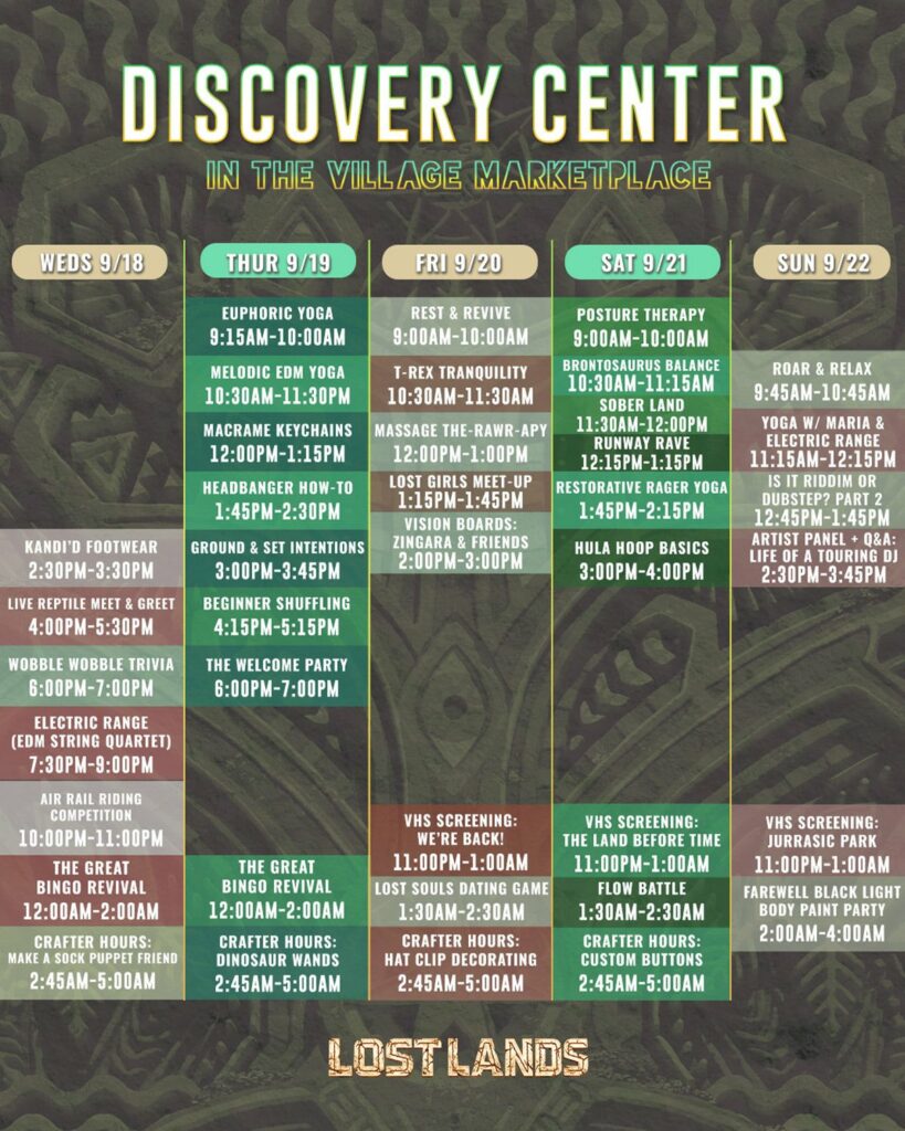 Lost Lands 2024 Set Times - Discovery Center