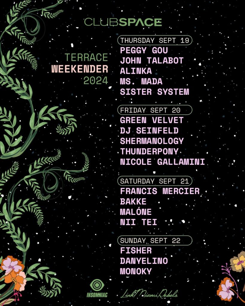 Club Space Opening Parties Fall 2024 - Lineup