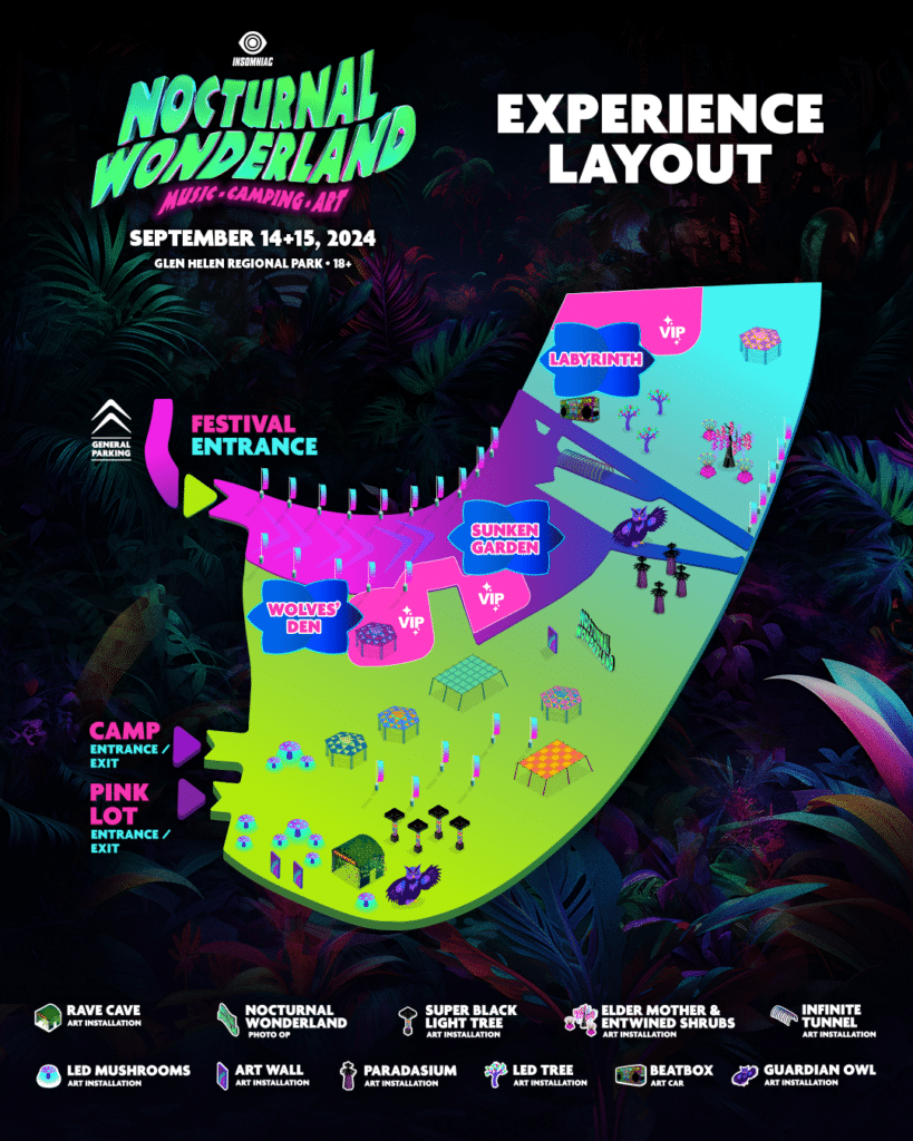 Nocturnal Wonderland 2024 Experience Layout