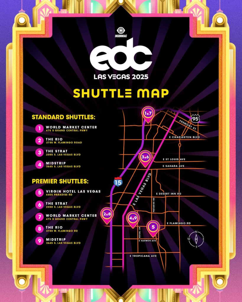 EDC Las Vegas 2025 Shuttle Map