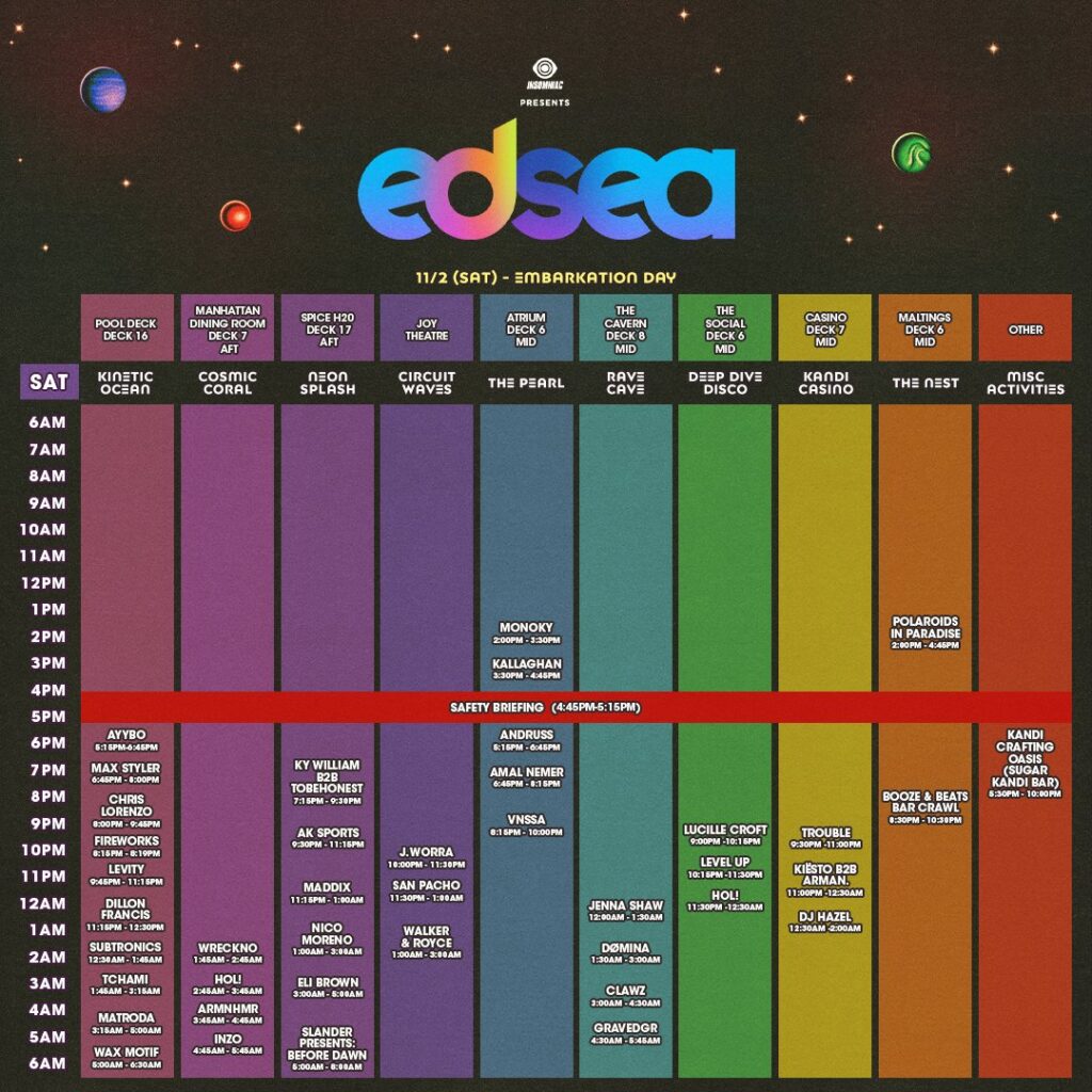 EDSea 2024 Schedule - Saturday