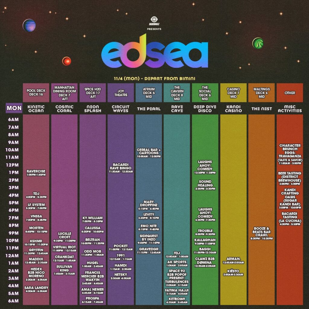 EDSea 2024 Schedule - Monday