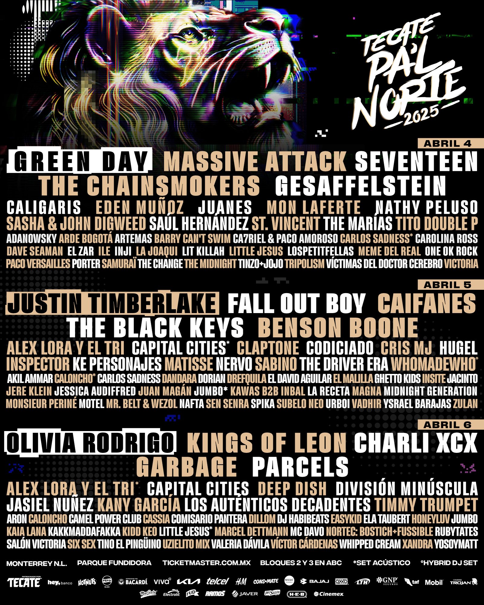 Tecate Pa'l Norte 2025 Lineup