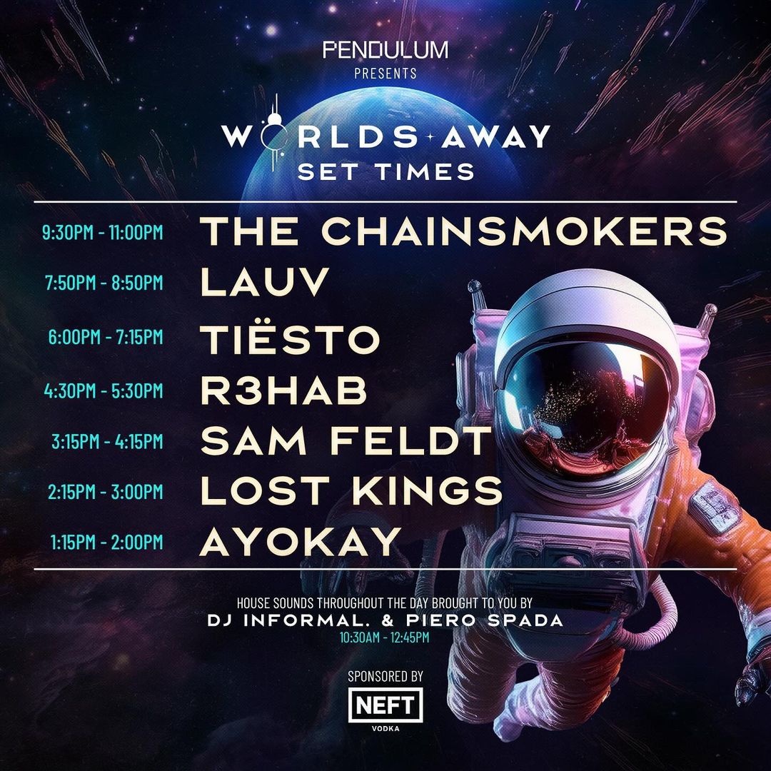 Worlds Away set times