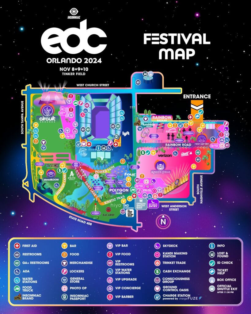 EDC Orlando 2024 Festival Map