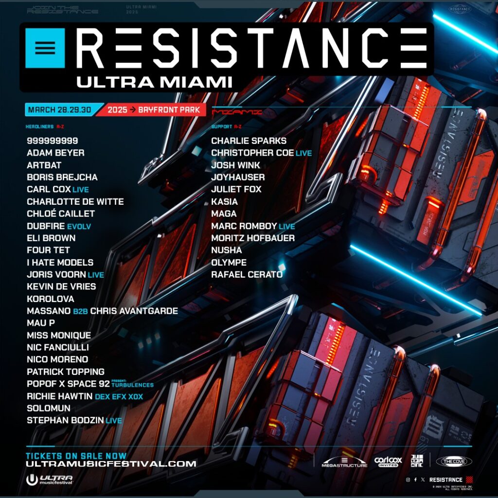 Ultra Music Festival 2025 - RESISTANCE Lineup