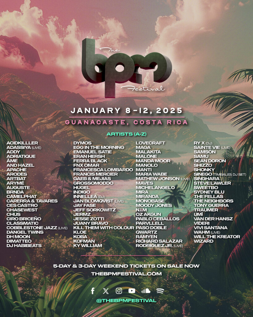 The BPM Festival Costa Rica 2025 – Phase 2 Lineup