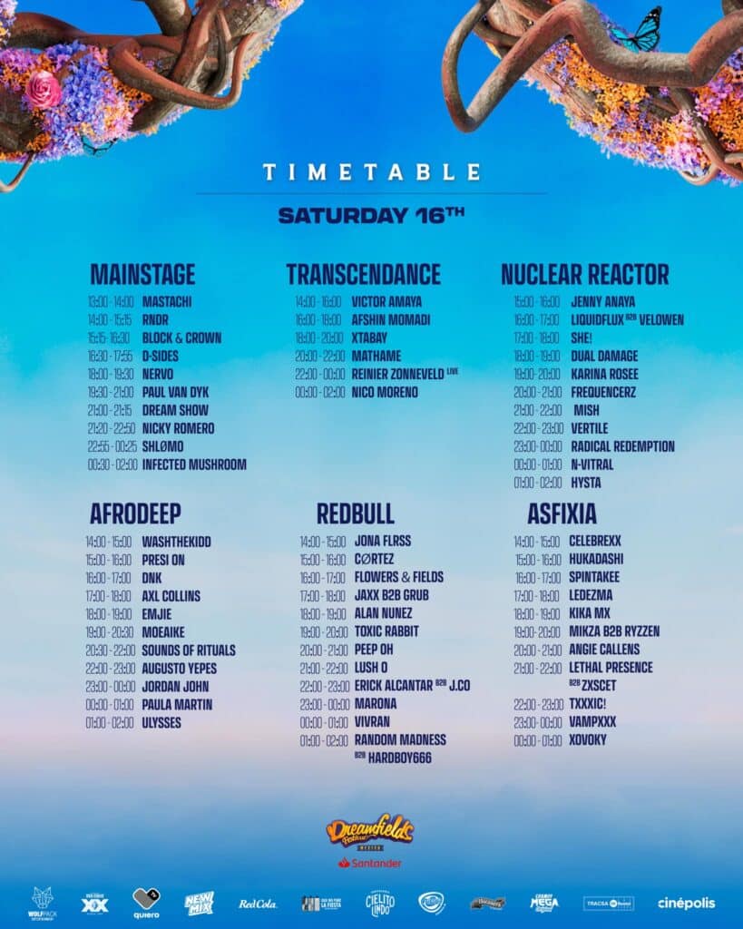 Dreamfields México 2024 Set Times