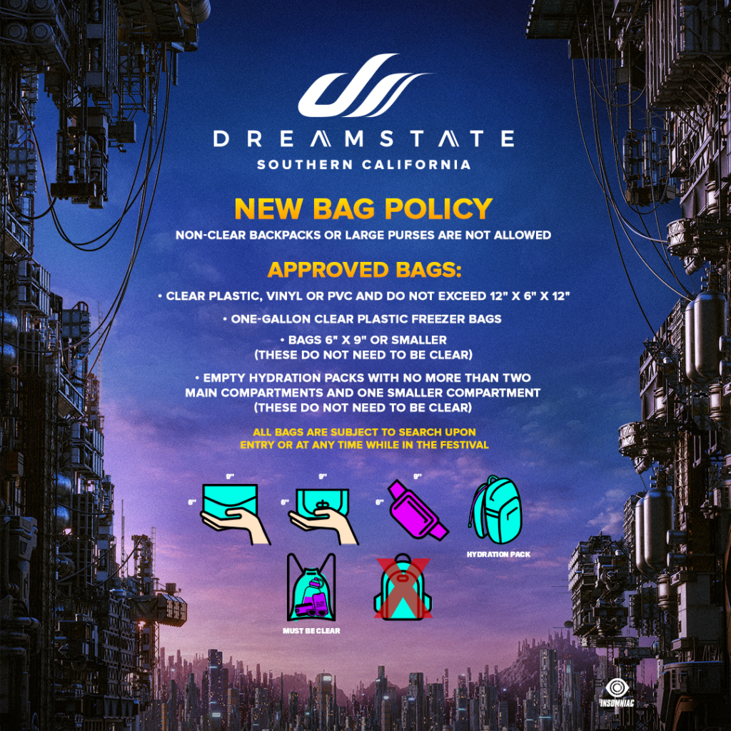 Dreamstate SoCal 2024 - Bag Policy