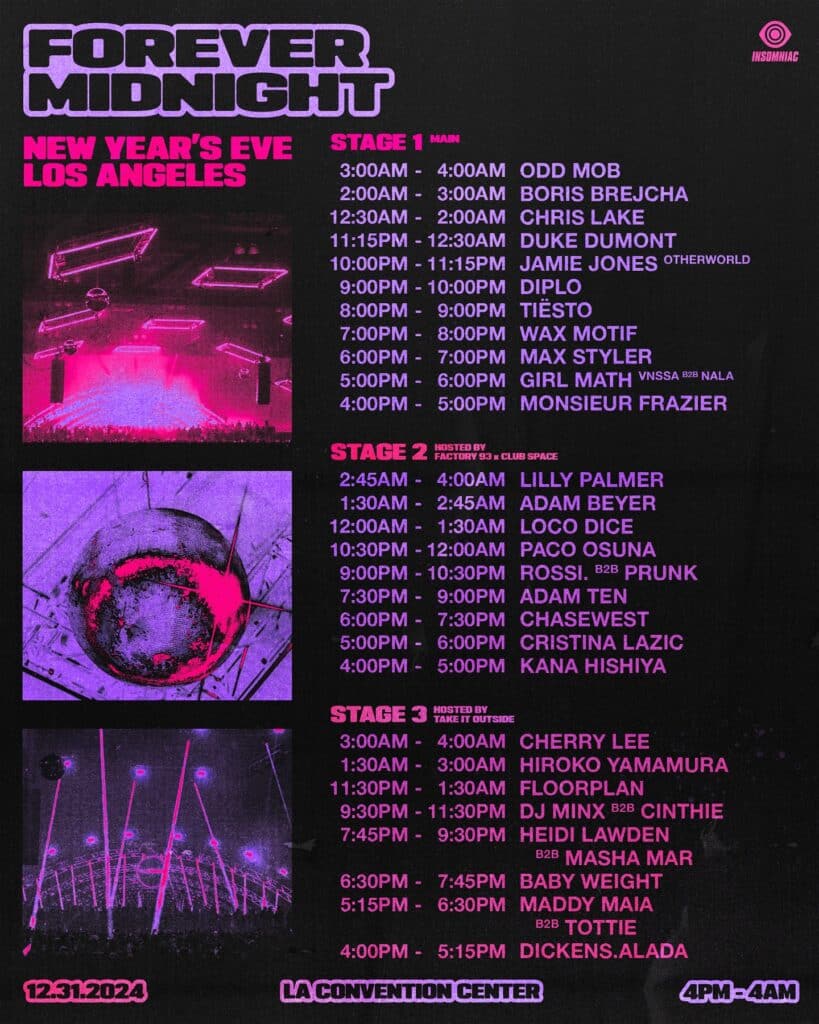 Forever Midnight 2024 Set Times