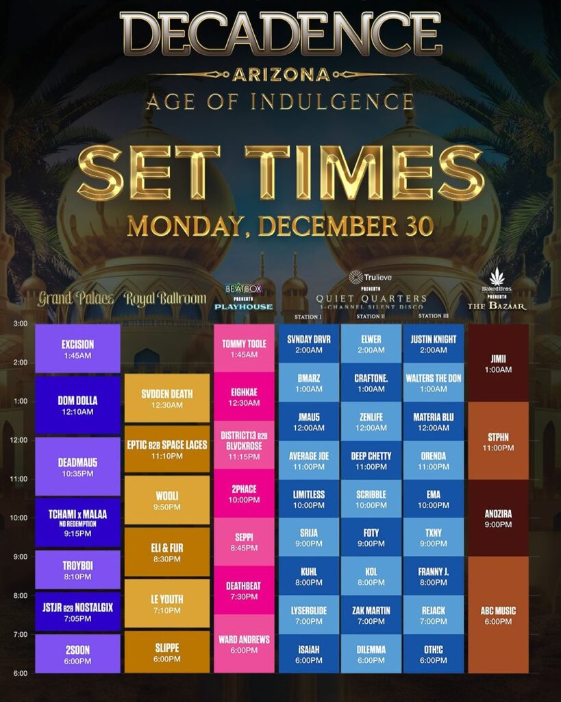 Set Times December 30