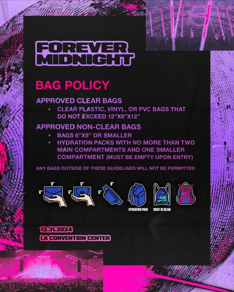 Forever Midnight 2024 Bag Policy