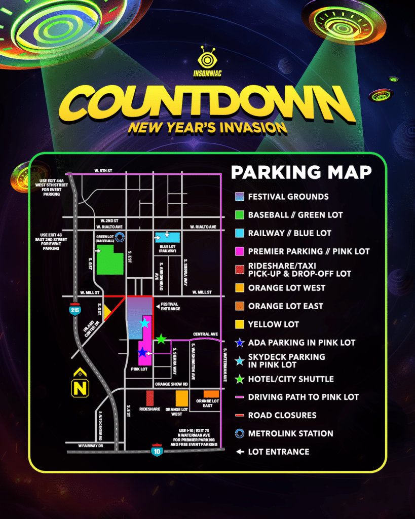 Countdown NYE 2024 Parking Map