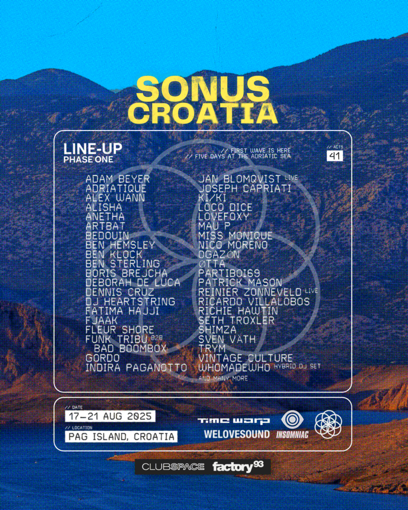 Sonus Croatia 2025 - Phase 1 Lineup