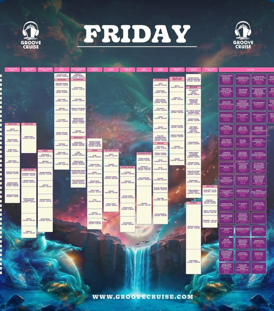 Groove Cruise Miami 2025 Set Times - Friday