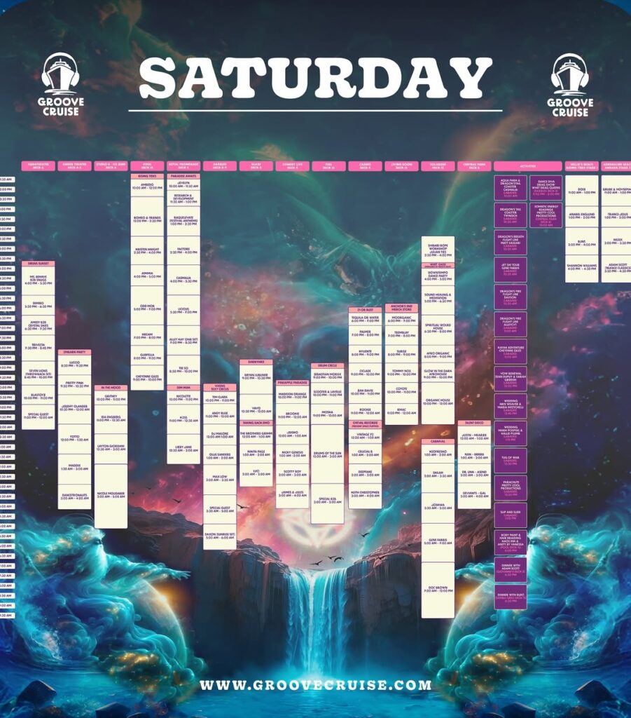 Groove Cruise Miami 2025 Set Times - Saturday