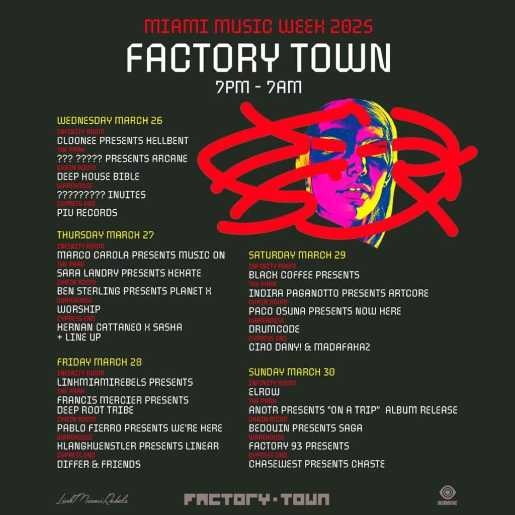 Factory Town - Miami Music Week 2025 - Lineup